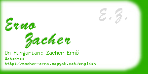 erno zacher business card