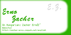 erno zacher business card